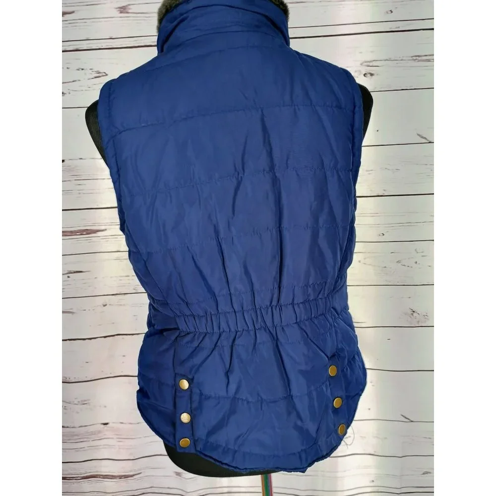 Copper Key Navy Blue‎ Fur Collar Girl's Size Large Style CJ5089FXW1 Puffer Vest